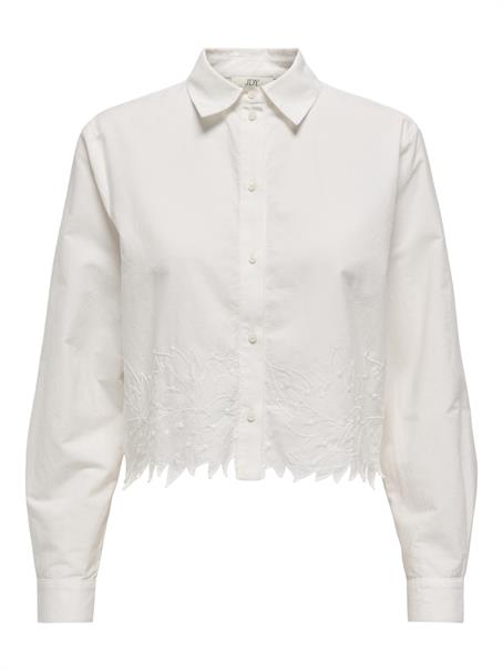 JDYNOLA L/S SHORT SHIRT W. EMB. WVN white