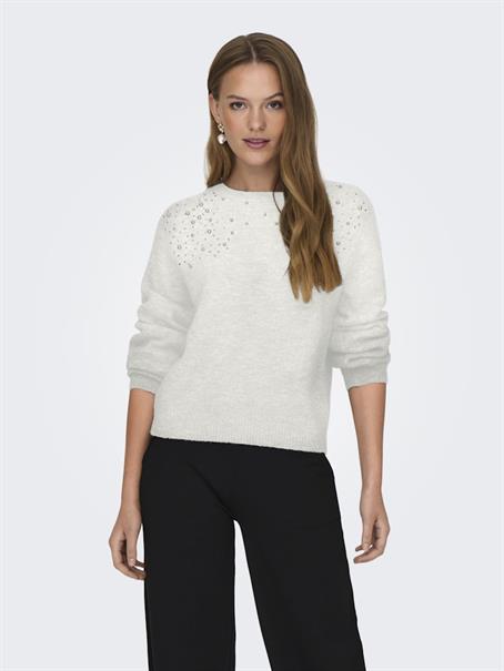 JDYPEARL L/S RAGLAN PEARL PULLOVER KNT white