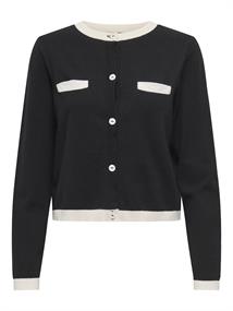 JDYPIPER L/S SHORT CONTRAST CARDI KNT black