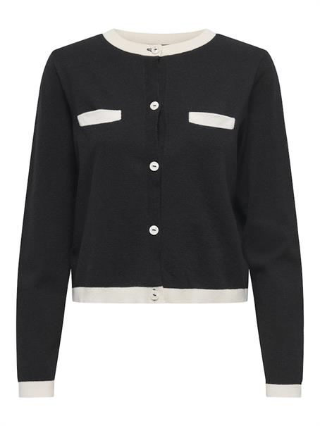 JDYPIPER L/S SHORT CONTRAST CARDI KNT black