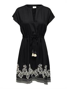 JDYRISSO LIFE S/S EMBROIDERY DRESS WVN black