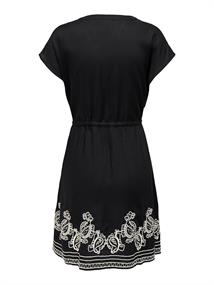 JDYRISSO LIFE S/S EMBROIDERY DRESS WVN black