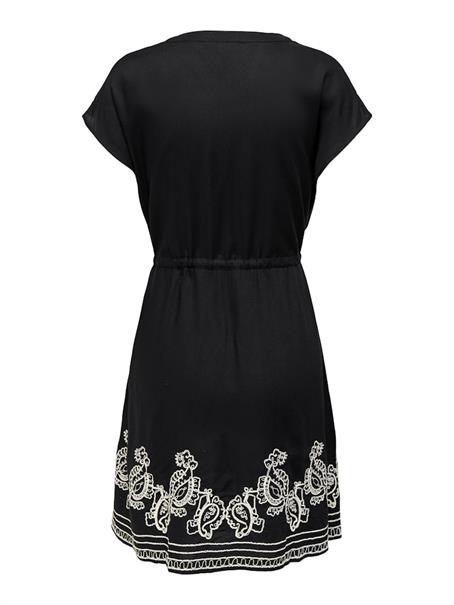 JDYRISSO LIFE S/S EMBROIDERY DRESS WVN black