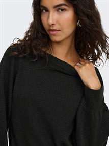 JDYRUE GLITTER L/S BOAT PULLOVE KNT NOOS black