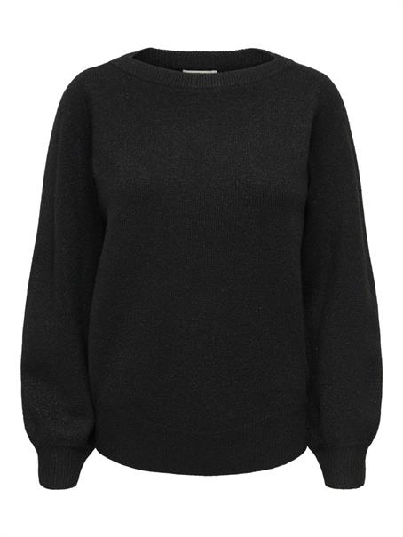 JDYRUE GLITTER L/S BOAT PULLOVE KNT NOOS black