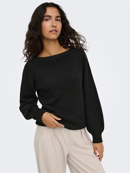 JDYRUE GLITTER L/S BOAT PULLOVE KNT NOOS black