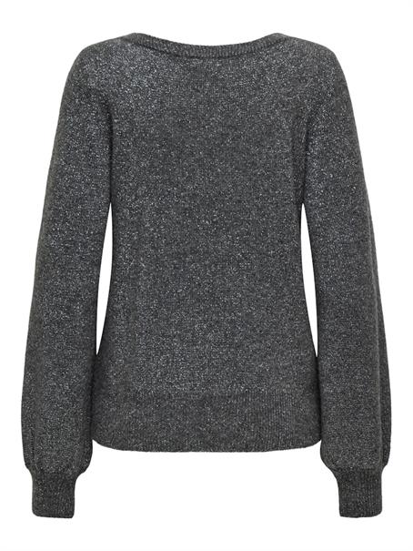 JDYRUE GLITTER L/S BOAT PULLOVE KNT NOOS dark grey melange