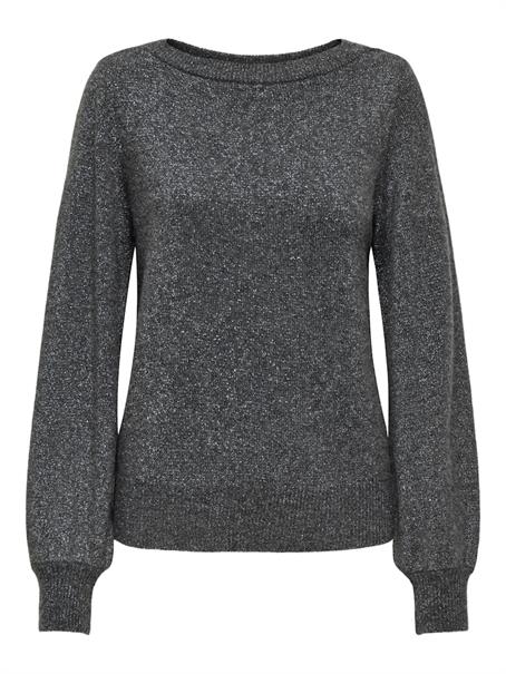 JDYRUE GLITTER L/S BOAT PULLOVE KNT NOOS dark grey melange