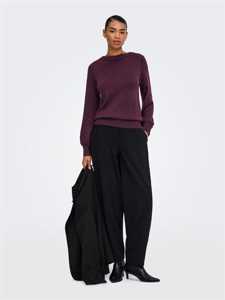 JDYRUE GLITTER L/S BOAT PULLOVE KNT NOOS winetasting