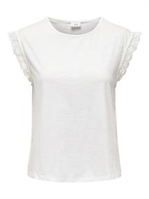 JDYSALVA LIFE S/L CROCHET TOP JRS NOOS cloud dancer