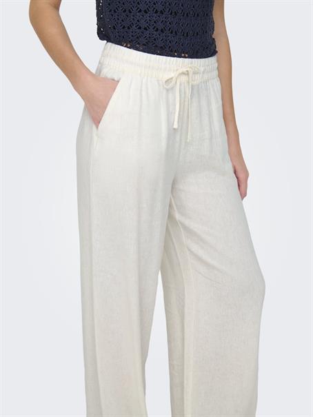 JDYSAY HW LINEN WIDE PANT WVN NOOS snow white
