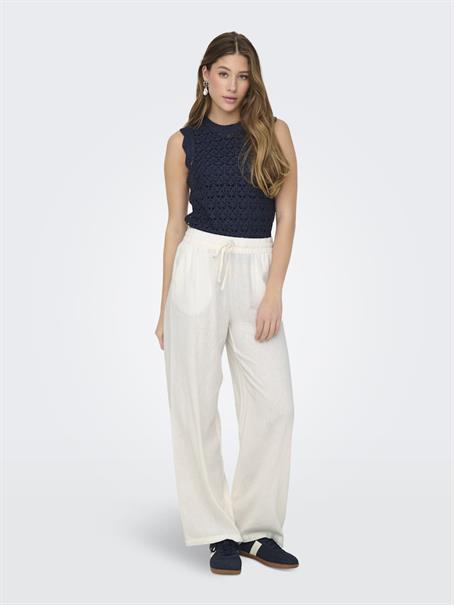 JDYSAY HW LINEN WIDE PANT WVN NOOS snow white