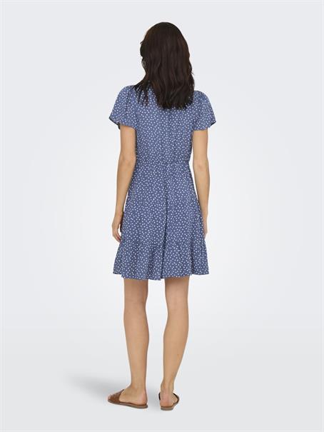 JDYSEZEN LIFE S/S BUTTON DRESS WVN DIA blue indigo