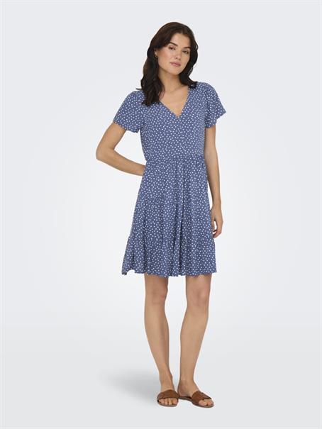 JDYSEZEN LIFE S/S BUTTON DRESS WVN DIA blue indigo