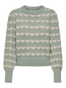 JDYSIGRID LIFE L/S ON PUFF PULL KNT NOOS iceberg green