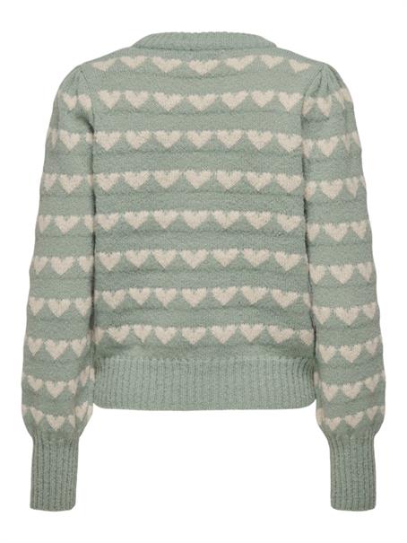 JDYSIGRID LIFE L/S ON PUFF PULL KNT NOOS iceberg green