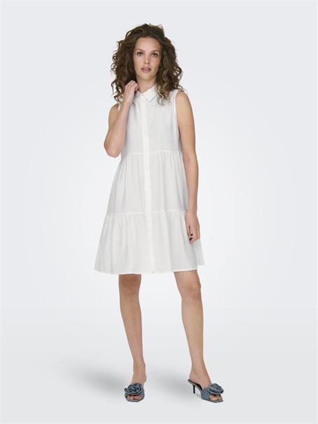 JDYSILAS S/L SHIRT DRESS WVN cloud dancer