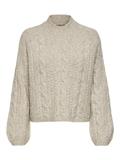 JDYSILJA L/S HN CABLE PULLOVER KNT oatmeal