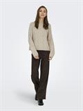 JDYSILJA L/S HN CABLE PULLOVER KNT oatmeal