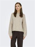 JDYSILJA L/S HN CABLE PULLOVER KNT oatmeal