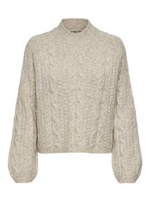 JDYSILJA L/S HN CABLE PULLOVER KNT oatmeal