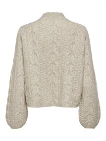 JDYSILJA L/S HN CABLE PULLOVER KNT oatmeal