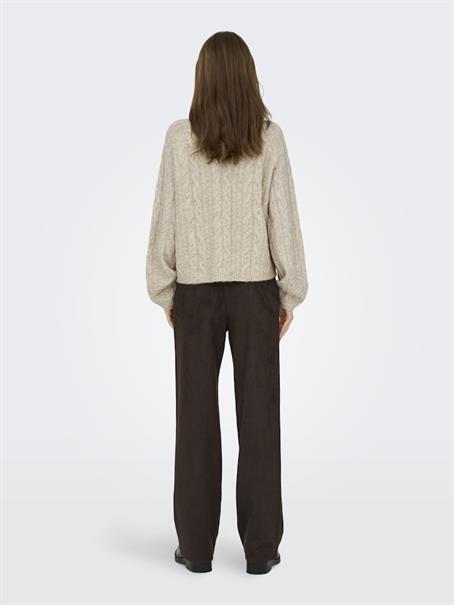JDYSILJA L/S HN CABLE PULLOVER KNT oatmeal