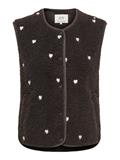 JDYSIMINA TEDDY HEART EMB WAISTCOAT OTW chocolate torte