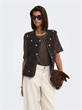JDYSIMINA TEDDY HEART EMB WAISTCOAT OTW chocolate torte