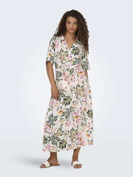 JDYSTARSEZEN LIFE 2/4 MIDIDRESS WVN NOOS cloud dancer