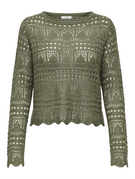 JDYSUN LAY L/S BOATNECK PULLOV. KNT NOOS ivy green