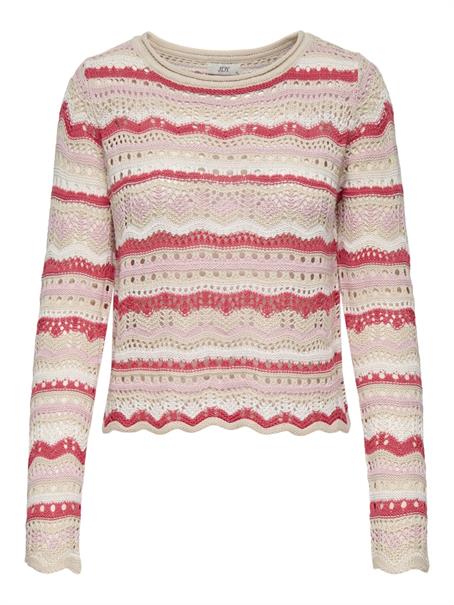 JDYSUN LAY L/S BOATNECK PULLOV. KNT NOOS sandshell