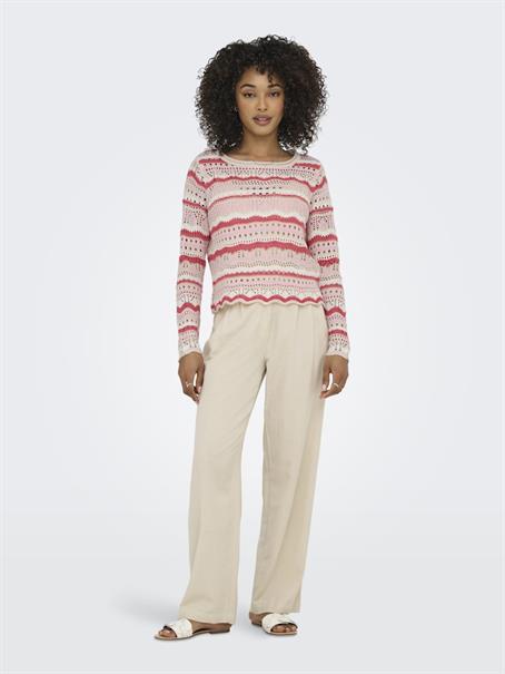 JDYSUN LAY L/S BOATNECK PULLOV. KNT NOOS sandshell
