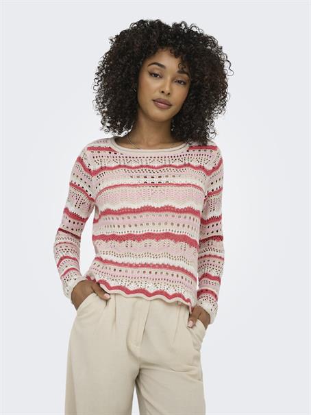 JDYSUN LAY L/S BOATNECK PULLOV. KNT NOOS sandshell