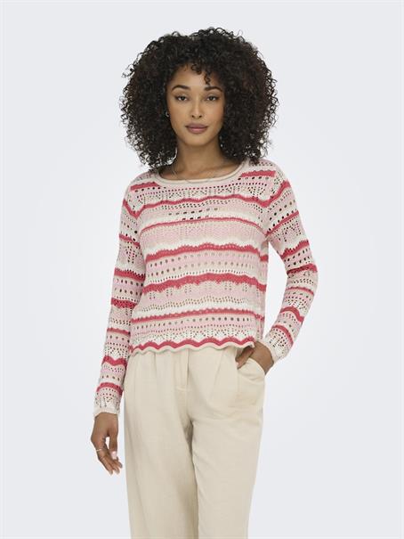 JDYSUN LAY L/S BOATNECK PULLOV. KNT NOOS sandshell