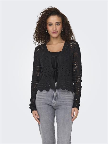 JDYSUN LAY L/S V-NECK TIE CARDIGAN KNT black