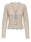 JDYSUN LAY L/S V-NECK TIE CARDIGAN KNT tapioca