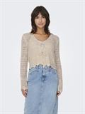 JDYSUN LAY L/S V-NECK TIE CARDIGAN KNT tapioca