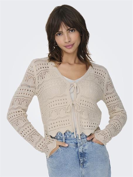 JDYSUN LAY L/S V-NECK TIE CARDIGAN KNT tapioca