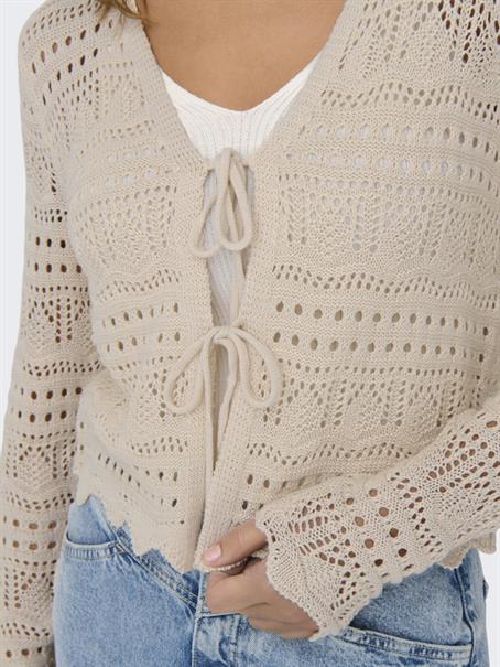 JDYSUN LAY L/S V-NECK TIE CARDIGAN KNT tapioca