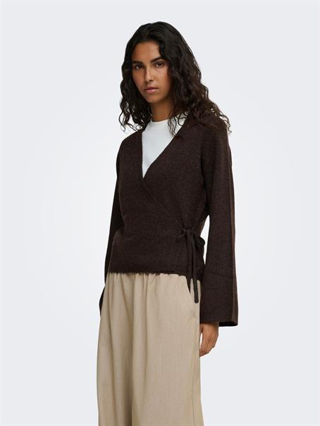 JDYSUPER BECKY L/S WRAP CARDI KNT NOOS chocolate torte