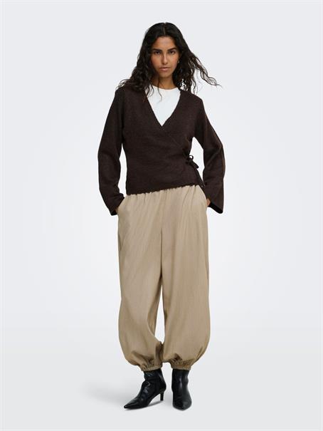 JDYSUPER BECKY L/S WRAP CARDI KNT NOOS chocolate torte