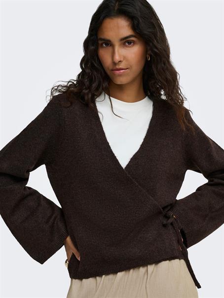 JDYSUPER BECKY L/S WRAP CARDI KNT NOOS chocolate torte