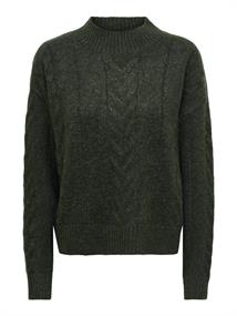 JDYSUSANNA L/S HN CABLES PULLOVER KNT forest night