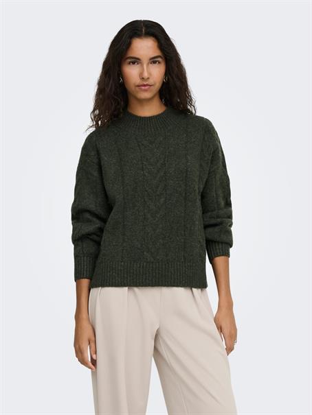 JDYSUSANNA L/S HN CABLES PULLOVER KNT forest night