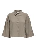 JDYTHEIS LIFE 3/4 CROP SHIRT WVN NOOS brindle