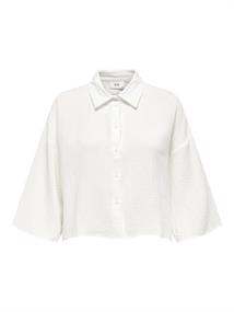 JDYTHEIS LIFE 3/4 CROP SHIRT WVN NOOS cloud dancer