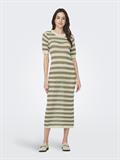 JDYTIKKA IVY 2/4 O-NECK STRIPE DRESS KNT sandshell1