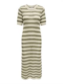 JDYTIKKA IVY 2/4 O-NECK STRIPE DRESS KNT sandshell1