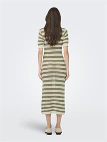 JDYTIKKA IVY 2/4 O-NECK STRIPE DRESS KNT sandshell1